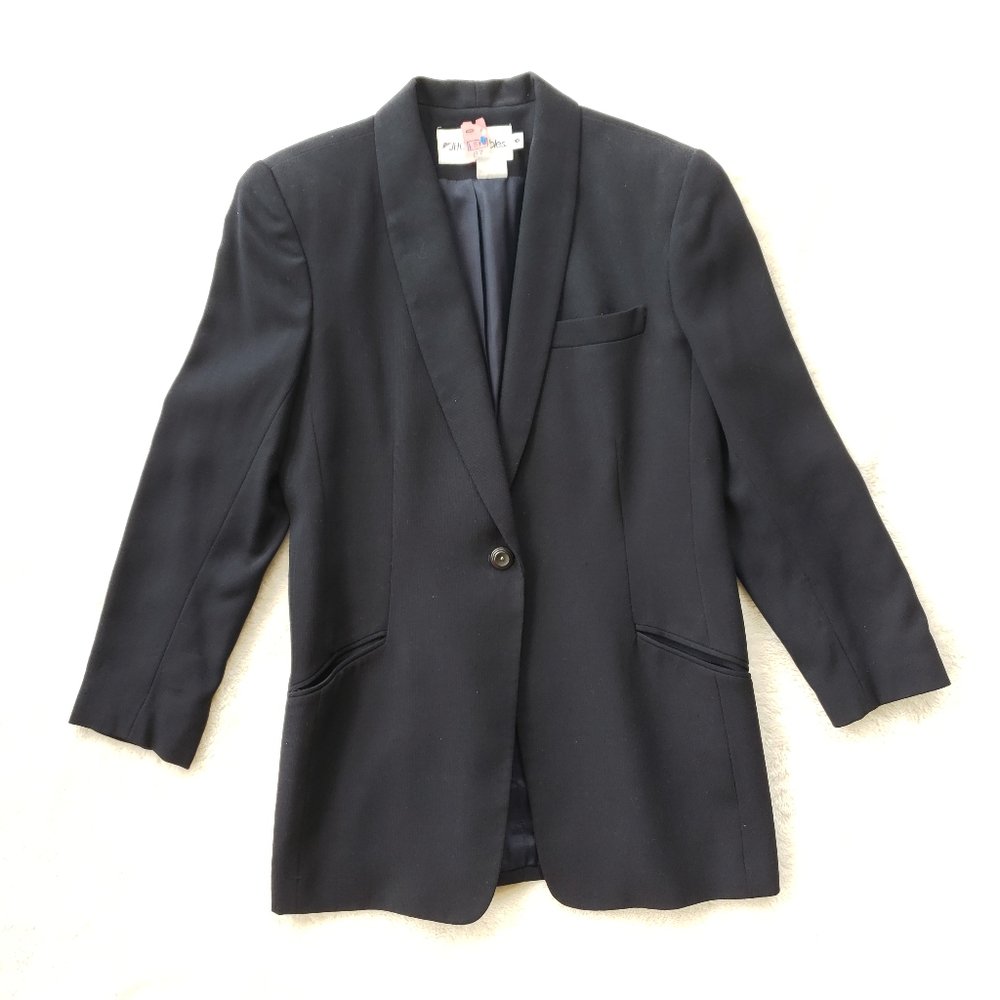 Navy Single-Button Blazer